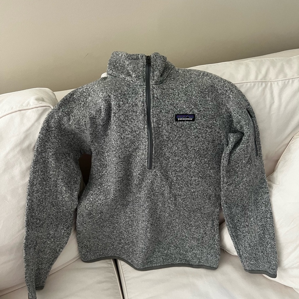 Patagonia Womens Medium Half-Zip Fleece Pullover - Heather Gray